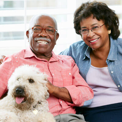 Elder Couple with dog
